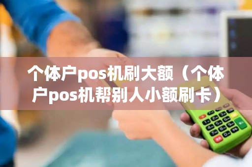个体户pos机刷大额（个体户pos机帮别人小额刷卡）