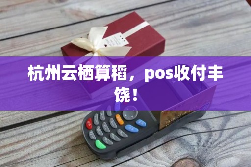 杭州云栖算稻，pos收付丰饶！