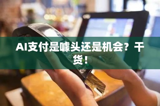 AI支付是噱头还是机会？干货！