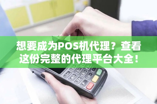 想要成为POS机代理？查看这份完整的代理平台大全！