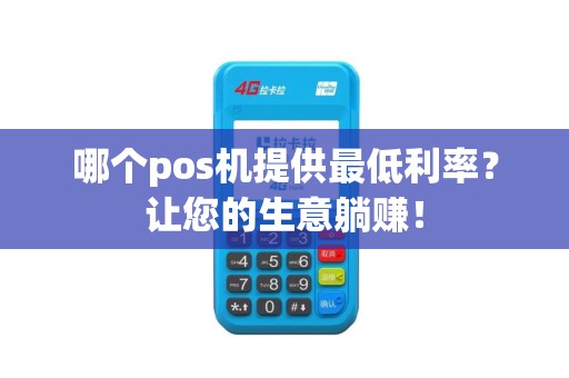 哪个pos机提供最低利率？让您的生意躺赚！