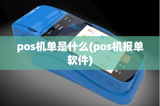 pos机单是什么(pos机报单软件)